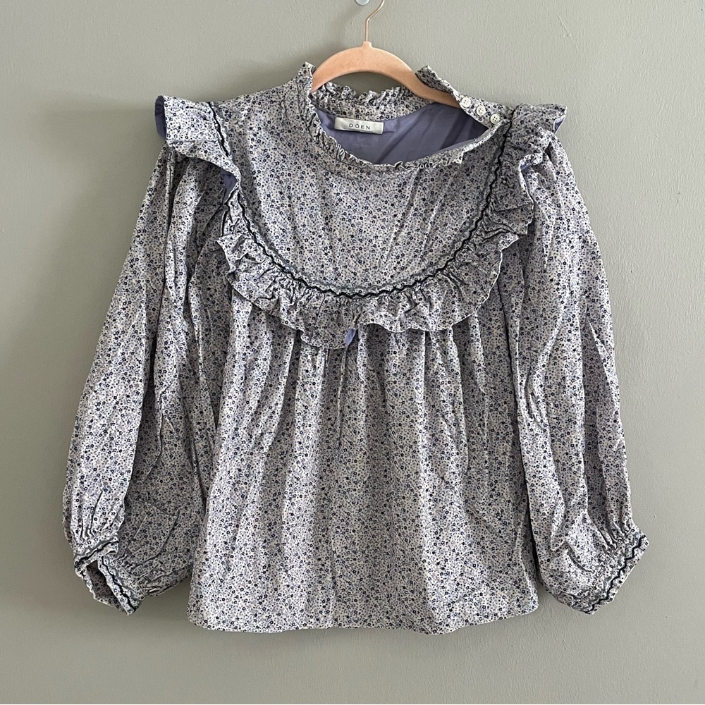 DOEN Reina Top — Cream California Wildflower in Size M